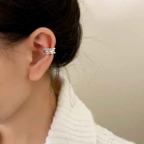 Multi Layered Ear Cuff Copper Non Pierced Minimalist Geometric Ear Bone Clip For Women Vintage Elegant Jewelry