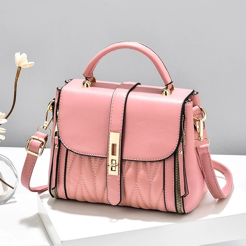 Bolso De Hombro Para Mujer Cuero PU Acolchado En V Bolso De Mano Con Cierre De Metal Dorado Correa Ajustable Moda Diaria