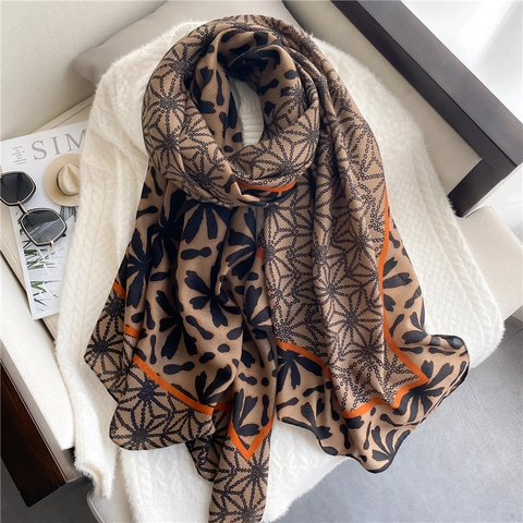 Dames Sjaal Omslagdoek Katoen Linnen Viscose Bloemen Geometrische Print Zacht Lichtgewicht Elegant Retro Wrap Zonnescherm