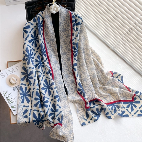Dames Sjaal Omslagdoek Katoen Linnen Viscose Bloemen Geometrische Print Zacht Lichtgewicht Elegant Retro Wrap Zonnescherm