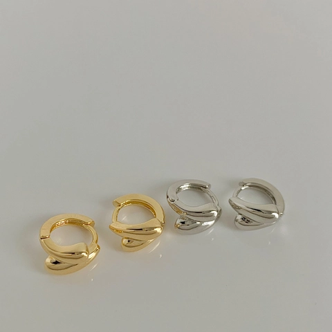Orecchini A Cerchio Intrecciati Rame Placcato Oro Argento Goccia D'acqua Geometrici Minimalisti Eleganti Gioielli Per Donna