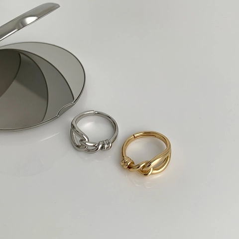 Anello Aperto Con Nodo Minimalista Geometrico Placcato Oro Argento Rame Anello Regolabile Gioielli Per Donna