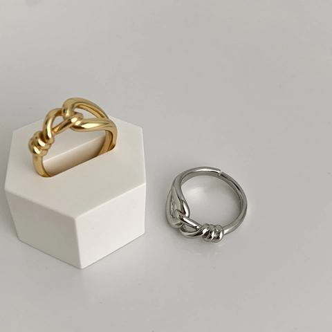 Anello Aperto Con Nodo Minimalista Geometrico Placcato Oro Argento Rame Anello Regolabile Gioielli Per Donna