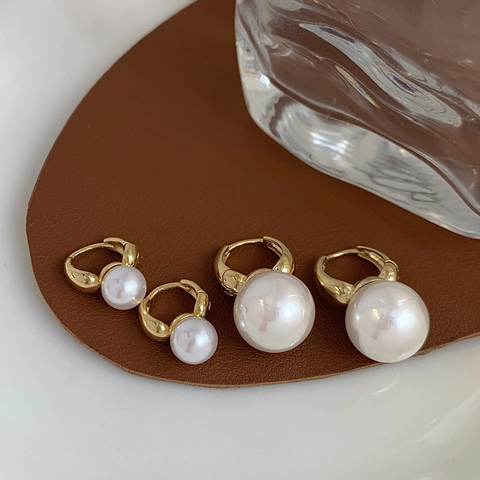 Schelpparel Hoop Oorbellen Koper Echt Verguld Minimalistisch Geometrisch Druppel Elegant Sieraden Voor Vrouwen