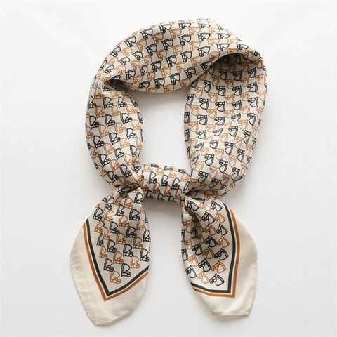 Elegante Pañuelo Cuadrado de Satén para Mujer Estampado Ecuestre Cabeza de Caballo Bandana Envoltura de Cabello Bufanda de Cuello Accesorio de Bolso