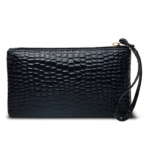Borsa Da Sera Da Donna In Pelle PU Con Motivo Coccodrillo Pochette Rettangolare Con Cinturino Da Polso E Cerniera Moda