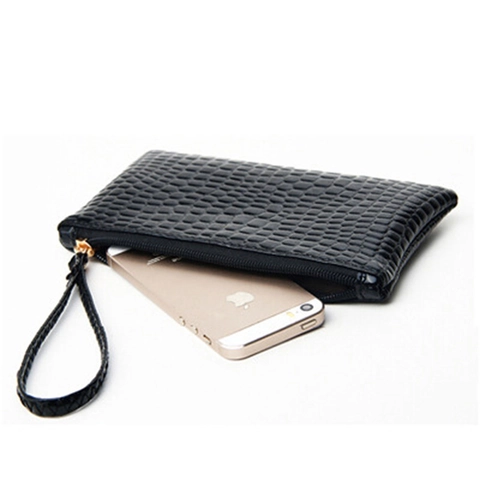 Borsa Da Sera Da Donna In Pelle PU Con Motivo Coccodrillo Pochette Rettangolare Con Cinturino Da Polso E Cerniera Moda