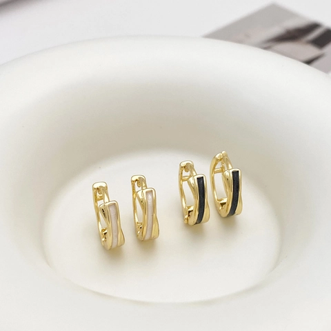 Cross Shell Stud Earrings Gold Plated Copper Geometric Twist Huggie For Women Daily Versatile Retro Jewelry
