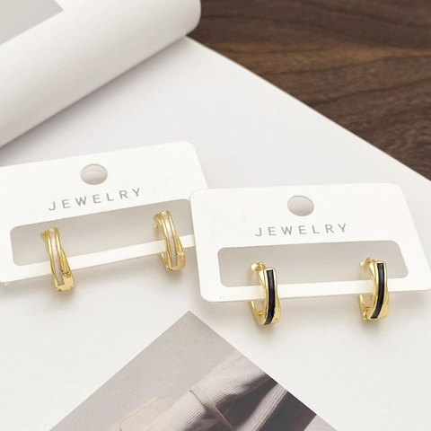 Cross Shell Stud Earrings Gold Plated Copper Geometric Twist Huggie For Women Daily Versatile Retro Jewelry