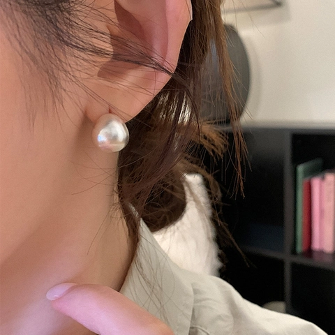 Minimalistische Ronde Waterdruppel Oorknopjes Mat Verguld Verzilverd Koperen Sieraden Voor Dames Geometrische Niche Stijl