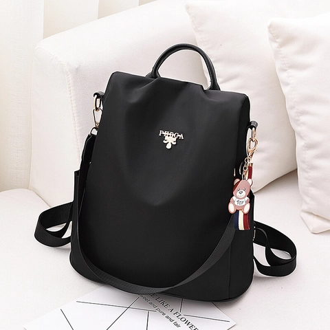 Dames Mode Oxford Doek Rugzak Waterdicht Lichtgewicht Schooltas Met Beer Hanger Anti-diefstal Reizen Schoudertas