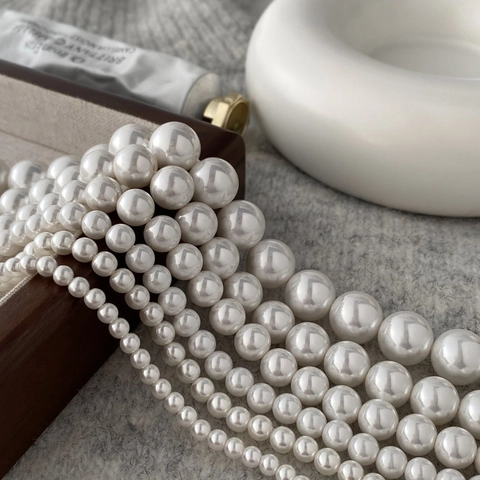 Ronde Schelpparel Ketting Elegante Witte Kraal Choker Met Roestvrijstalen Verlengketting Veelzijdige Layering Sieraden
