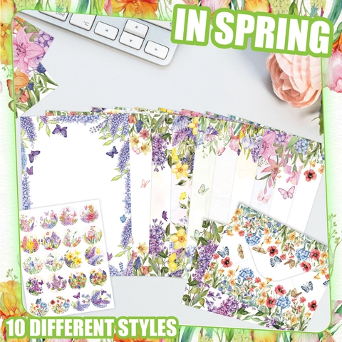 Watercolor Floral Stationery Letter Paper Envelopes And Stickers Spring Flower Patterns Writing For Invitations Greetings