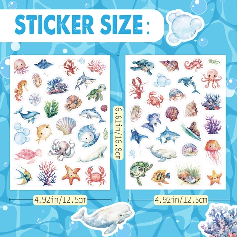 Adesivi Animali Cartoni Animati Pellicola Flash Olografica Decalcomanie Vinile Impermeabili Scrapbooking Oceano Sirena