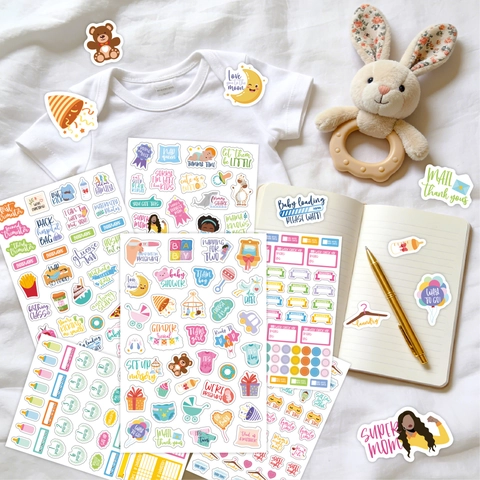 Adesivi Pietre Miliari Gravidanza Per Registro Crescita Neonato Scrapbooking Diario Carta Disegnata A Mano Per Mamme