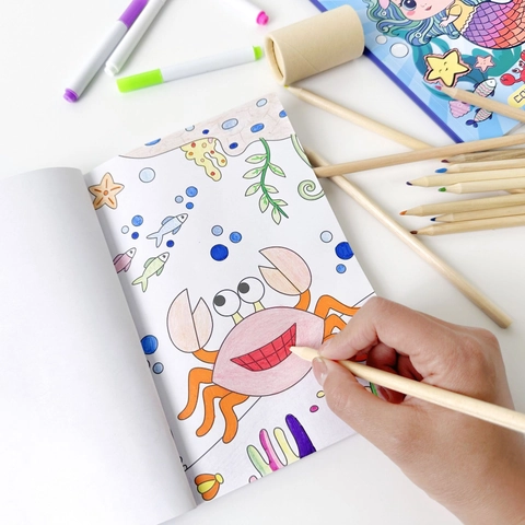 Kinder Cartoon Malbuch Papier Meerjungfrau Einhorn Dinosaurier Pädagogisches Malbuch Für Jungen Mädchen