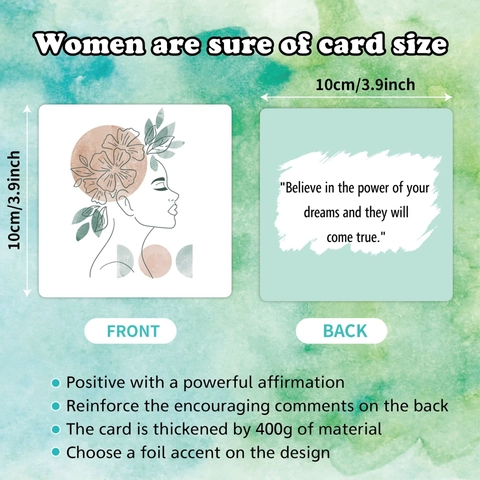 Women Affirmation Cards Set With Magnetic Gift Box Inspirational Encouragement Cards For Self Care Mindfulness Meditation Positive Quote Cardstock Cards Daily Empowerment Gifts