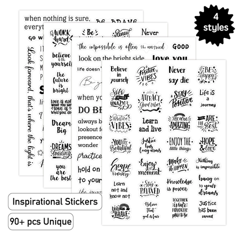 Transparent Aesthetic Inspirational English Quote Stickers For Scrapbooking Journaling DIY Planning Laptop Water Bottle Motivation Decorations Collection