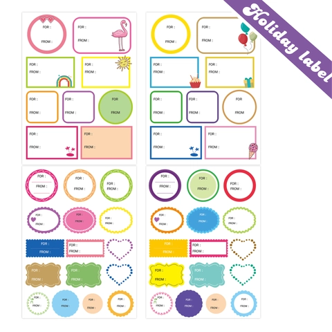 Etichette Regalo Colorate To From Adesivi Etichette Nome Decorazione Festa Compleanno PVC Cartone Animato