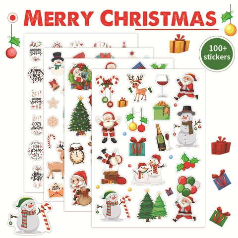 Weihnachtsaufkleber Vinyl Wasserdicht Cartoon DIY Dekorative Für Party Geschenkverpackung Scrapbooking