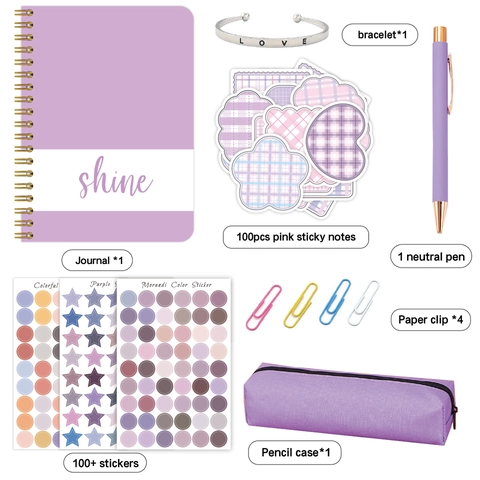 Bambini DIY Journal Cancelleria Taccuino Adesivi Penna Gel Bracciale Astuccio Graffette Note Adesive Scrapbooking Regalo