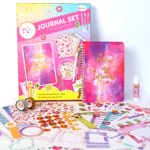 DIY Journal Scrapbooking Kit Notizbuch Mit Aufklebern Glitzerband Stiften Klebestift Schreibwaren Geschenkbox Für Mädchen