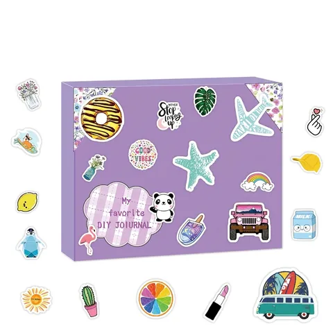 DIY Journal Kit Paper Stickers Pens Scrapbook For Girls Creative Birthday Gift Cute Stationery Activities Supplies Purple Pink Green
