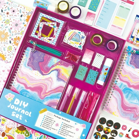 Kit Diario Fai Da Te Taccuino Marmo Adesivi Nastro Washi Penne Colla A Stick Cancelleria Creativa Regalo Ragazze