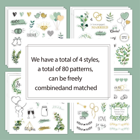 Bruiloft Plakboek Stickers Romantische Bloemen Hartontwerp Zelfklevend Papier DIY Gastenboek Album Planner Decoratie