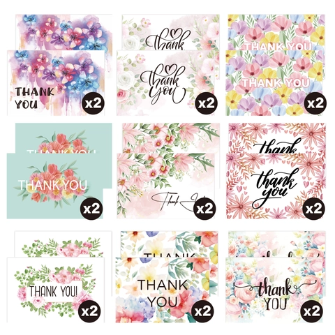 Dankeskarten Aquarell Blumenmuster Blanko Grußkarten Mit Bunten Umschlägen Für Hochzeit Geburtstag Geschäftlich