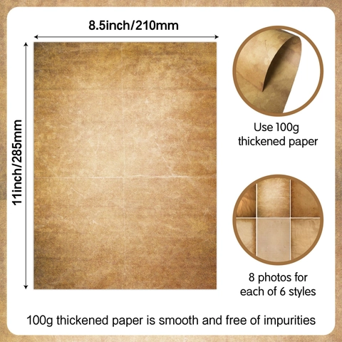 Vintage Scrapbook Paper Retro Aesthetic Distressed Antique Double Sided Printing For Junk Journal DIY Crafting Decoration