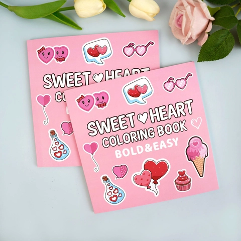 Livre De Coloriage En Papier Sweet Heart Motifs Simples Pour La Détente Enfants Et Adultes Thème De La Saint-Valentin