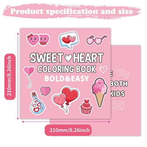 Livre De Coloriage En Papier Sweet Heart Motifs Simples Pour La Détente Enfants Et Adultes Thème De La Saint-Valentin