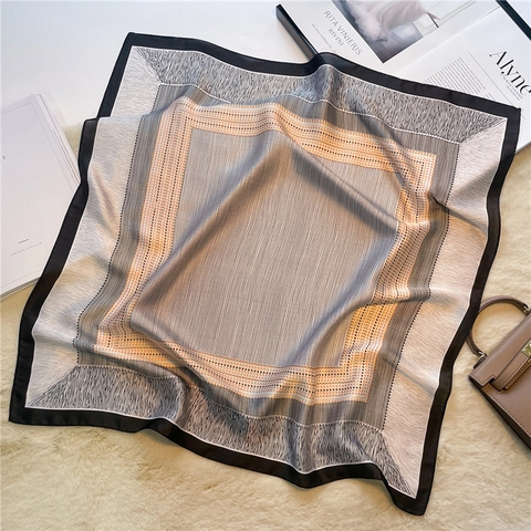 Striped Geometric Print Faux Satin Satin Small Square Scarf For Women Neck Head Hair Bag Wrap Accessory Elegant Versatile