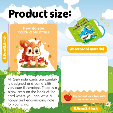 Note Per Scatola Da Pranzo Per Bambini Carte Indovinelli Barzellette Cartoni Animati Quiz Educativo Cartone Impermeabile Cancelleria Motivazionale