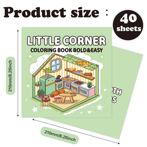 Libro Da Colorare Little Corner Bold And Easy Scene Interne Cartoni Animati Rilievo Dello Stress Carta Per Bambini E Adulti