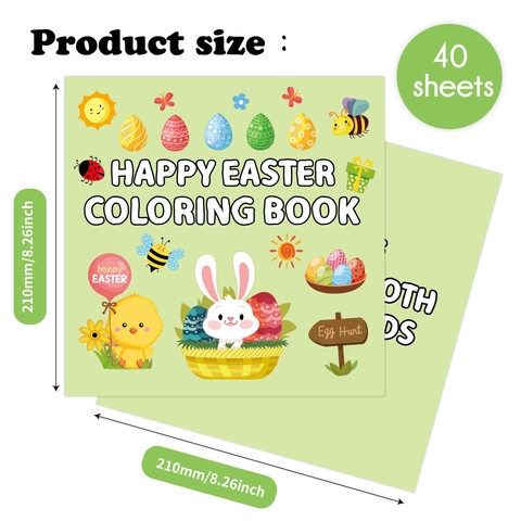 Happy Easter Coloring Book Children Paper Cartoon Bunny Eggs Activity Educational Drawing Toy Fun For Kids