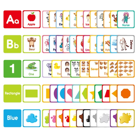 Toddler Learning Flash Cards Double Sided English Alphabet Number Animal Fruit Shape Educational Early Learning Cognitive Cards For Kids Gift