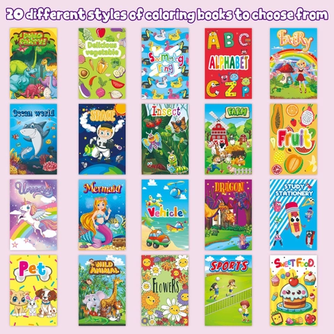 Libros para Colorear Niños Mini Blocs de Dibujo Temas Animales Sirena Dinosaurio Proyectos de Arte de Educación Temprana