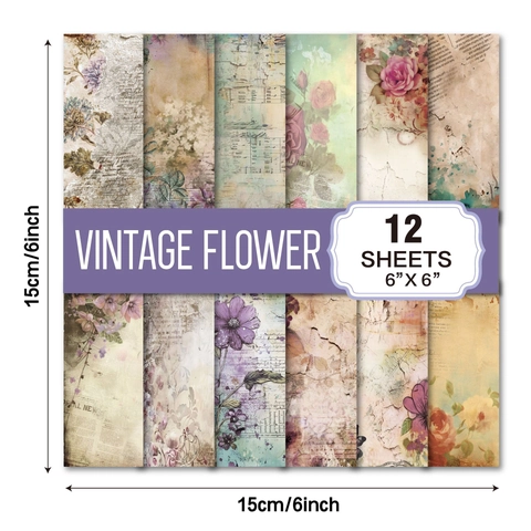 Vintage Floral Scrapbook Papier Retro Ästhetik Material Hintergrundpapier Für DIY Journaling Kunst Handwerk Dekoration Schmuck