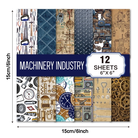 Papel De Scrapbook Mecánico Industrial Retro Vintage DIY Diario Material De Fondo Patrones Decorativos Estilo Steampunk