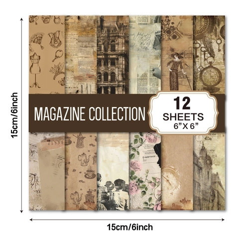 Papel De Material De Scrapbooking Estilo Revista Vintage Diario Retro Papel Decorativo De Fondo Artesanal