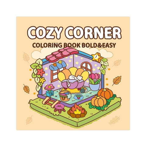 Cozy Corner Coloring Book Bold And Easy Simple Large Line Drawings For Kids Adults Relaxation Stress Relief