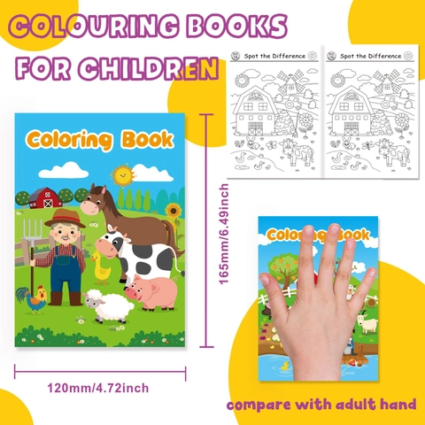 Libri Da Colorare Animali Della Fattoria Per Bambini Carta Blocco Da Disegno Educativo Cartoni Animati Scarabocchio Regalo Apprendimento
