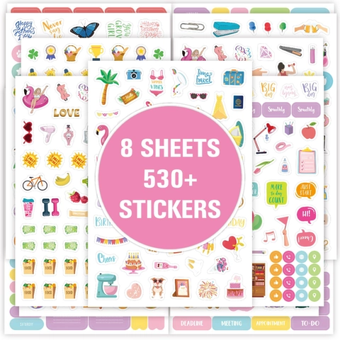 Pegatinas de Planificador Dibujadas a Mano Minimalistas Para Organización de Diario Diario Scrapbooking Decoración Citas
