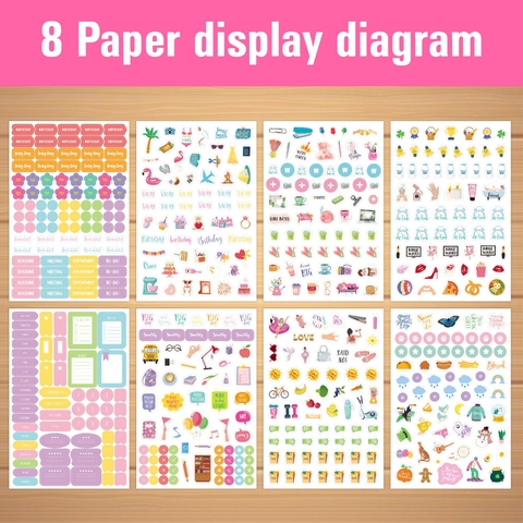 Pegatinas de Planificador Dibujadas a Mano Minimalistas Para Organización de Diario Diario Scrapbooking Decoración Citas