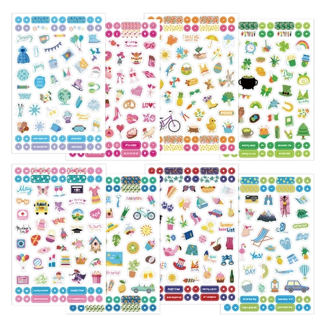 Pegatinas De Planificador Mensual De Dibujos Animados Pegatinas Decorativas Estéticas Para Diarios Calendario DIY Organización