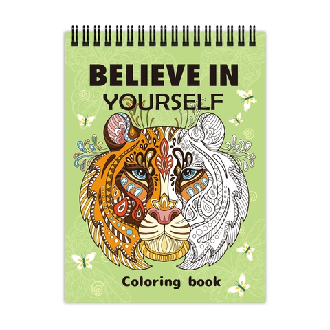 Tier Malbuch Stressabbau Mandala Tiger Muster Dickes Papier Spiralbindung Entspannende Kunst Für Erwachsene