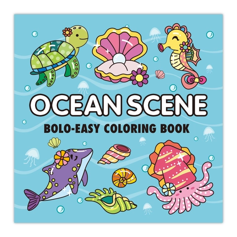 Libro Da Colorare Scena Oceanica Disegni Semplici Per Bambini Adulti Relax Creativo Hobby Arte Disegno