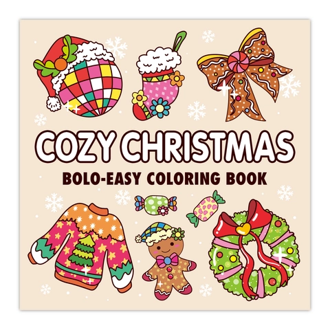 Christmas Coloring Book Bold And Simple Holiday Theme Cartoon Paper Educational Gift For Kids Toddlers